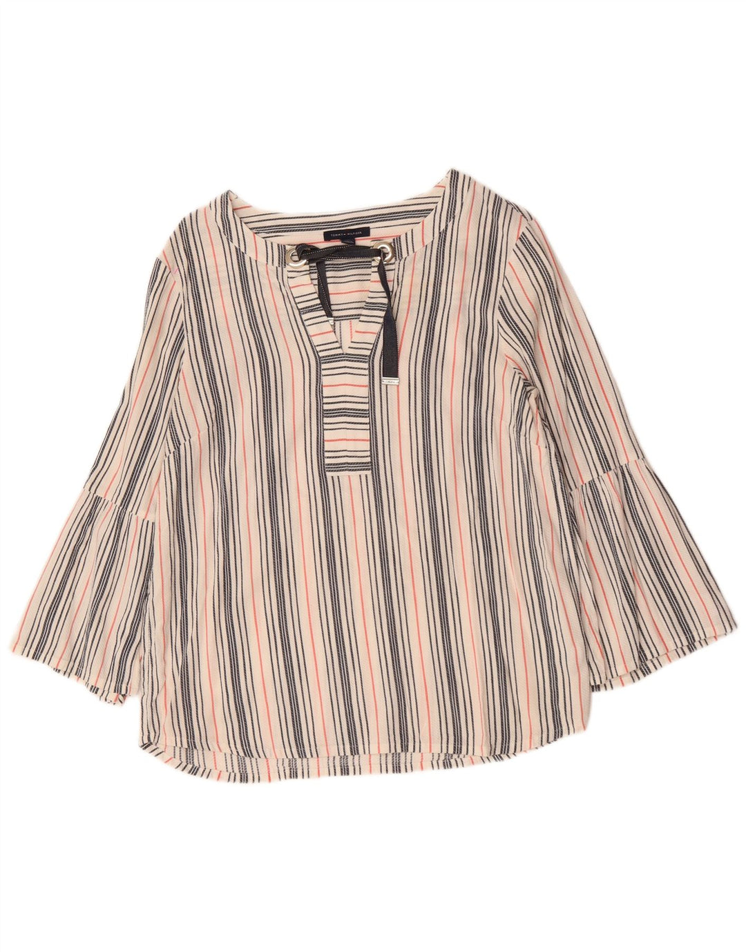 TOMMY HILFIGER Womens Blouse Top UK 16 Large Multicoloured Striped