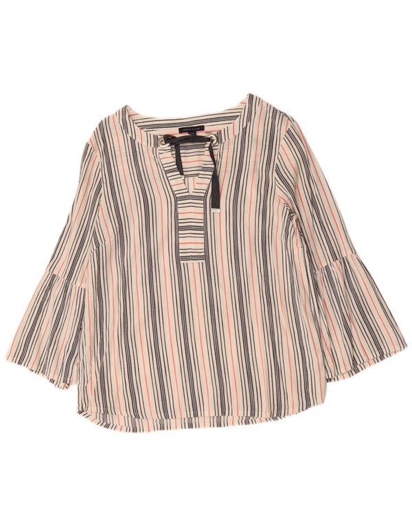 TOMMY HILFIGER Womens Blouse Top UK 16 Large Multicoloured Striped
