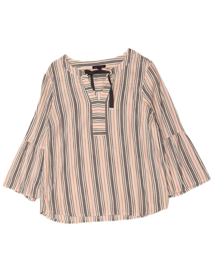 TOMMY HILFIGER Womens Blouse Top UK 16 Large Multicoloured Striped