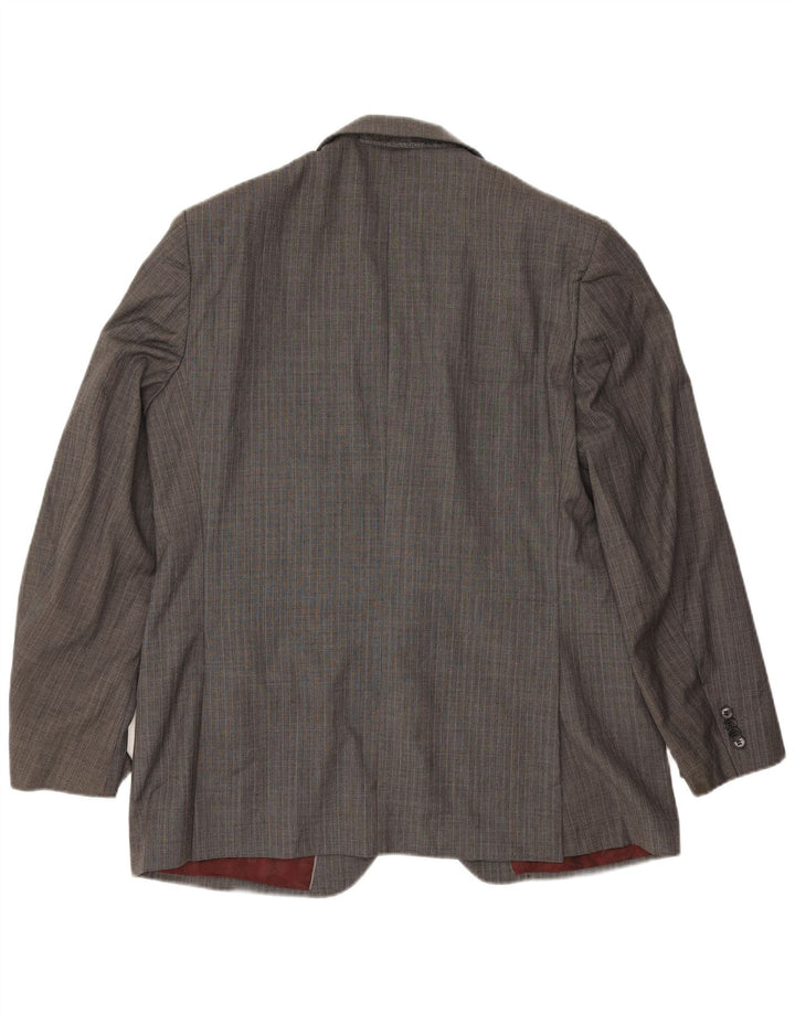 Marks & Spencer Mens 2 Button Blazer Jacket UK 44 XL Grey Herringbone Wool