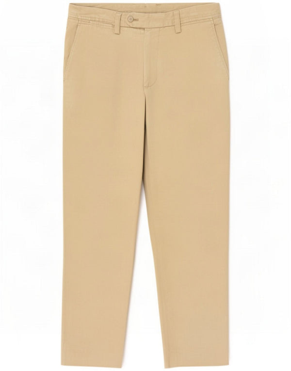 Massimo Dutti Mens Regular Chino Trousers EU 44 XL W34 L28 Beige Cotton