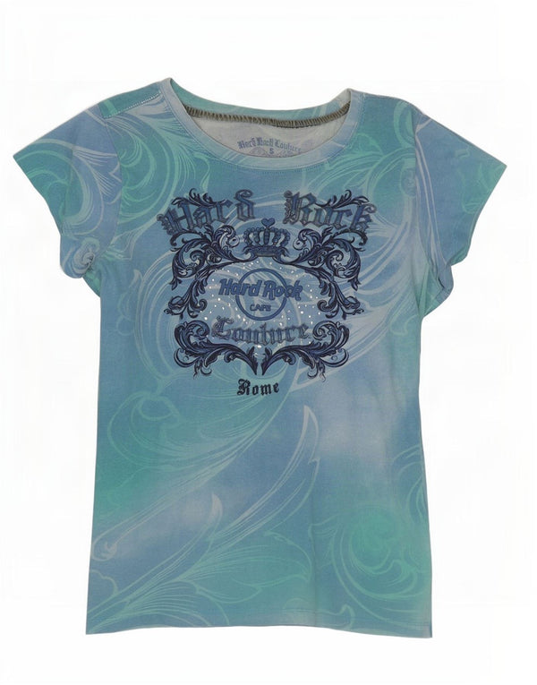 Hard Rock Cafe Womens Rome Graphic T-Shirt Top UK 8 Small Multicoloured