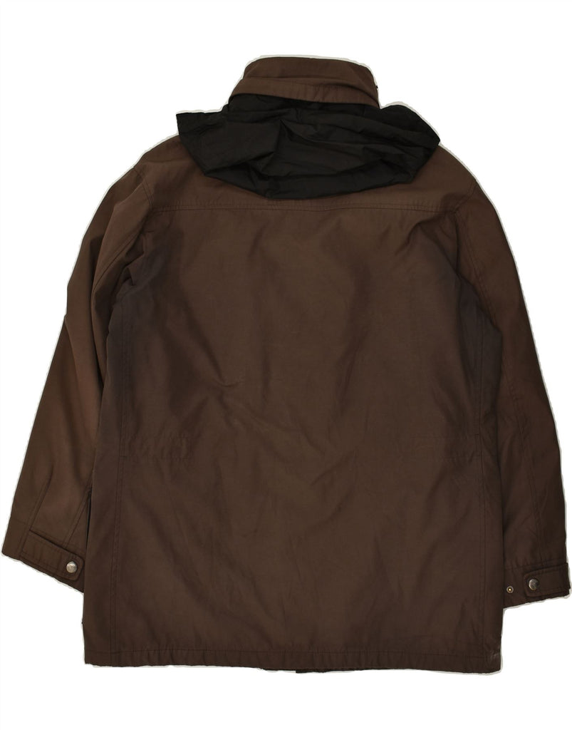 JOOP Mens Hooded Windbreaker Jacket UK 42 XL Brown Polyester | Vintage Joop | Thrift | Second-Hand Joop | Used Clothing | Messina Hembry 