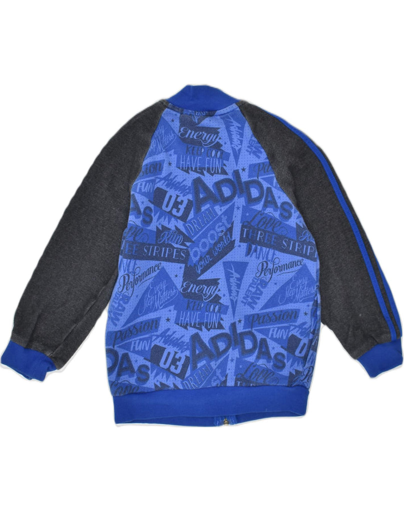 ADIDAS Boys Crazy Pattern Tracksuit Top Jacket 3-4 Years Blue Colourblock | Vintage | Thrift | Second-Hand | Used Clothing | Messina Hembry 