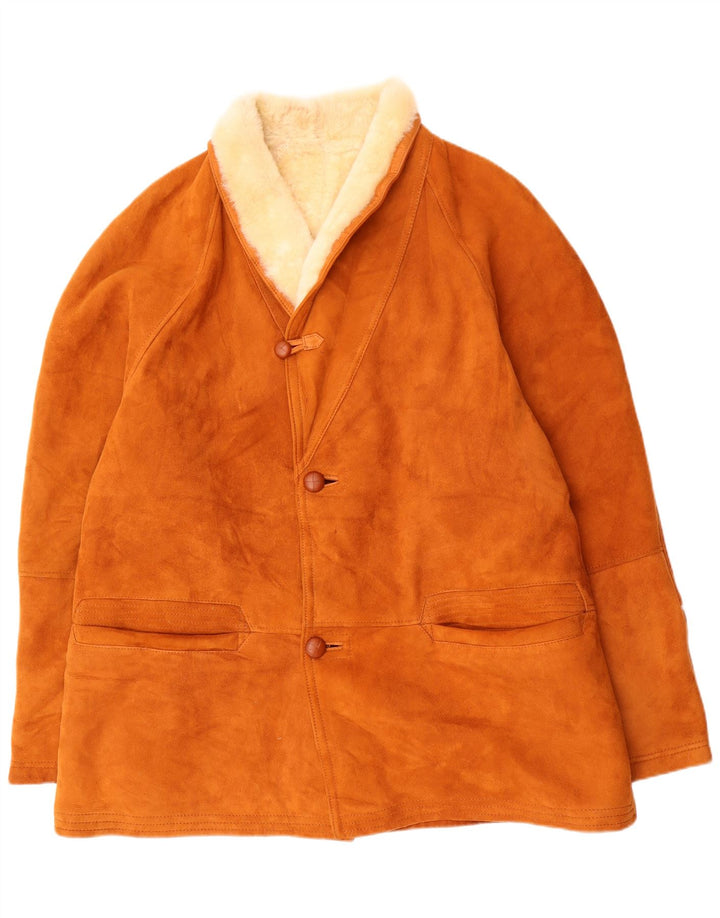 Dibi Mens Shearling Jacket IT 56 3XL Brown Shearling