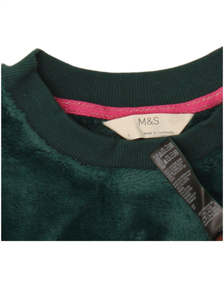 Marks & Spencer Womens Oversized Crop Sweatshirt Jumper UK 10 Small Green