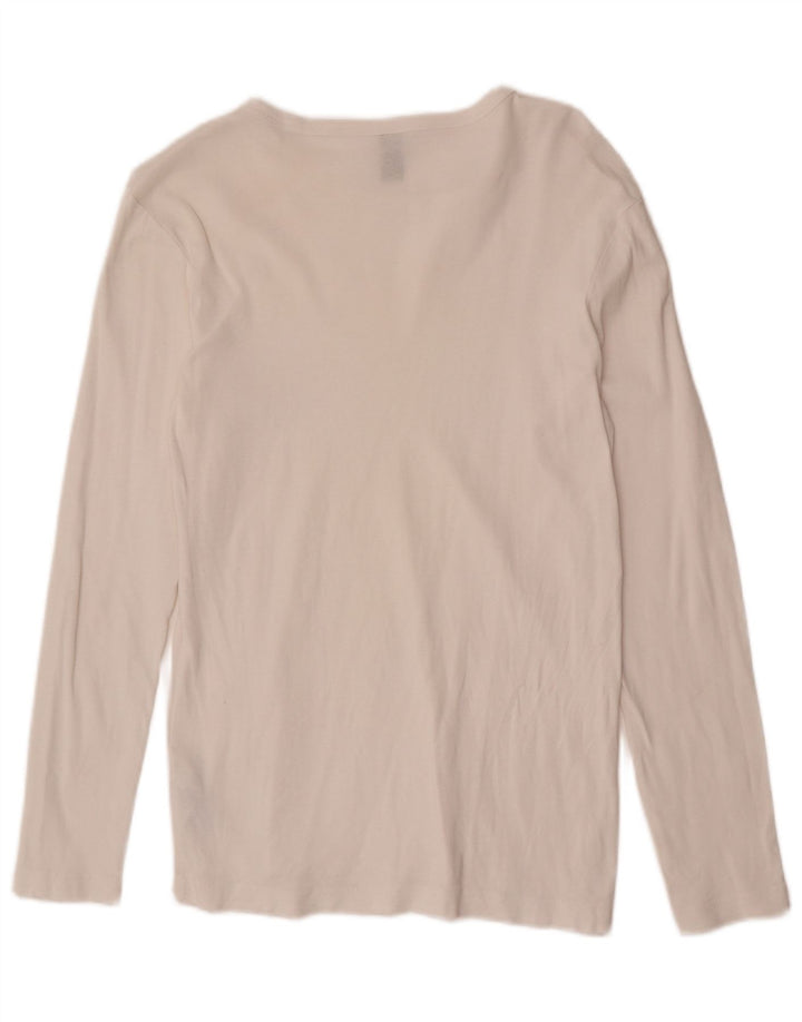 G-Star Womens Top Long Sleeve UK 12 Medium White Cotton