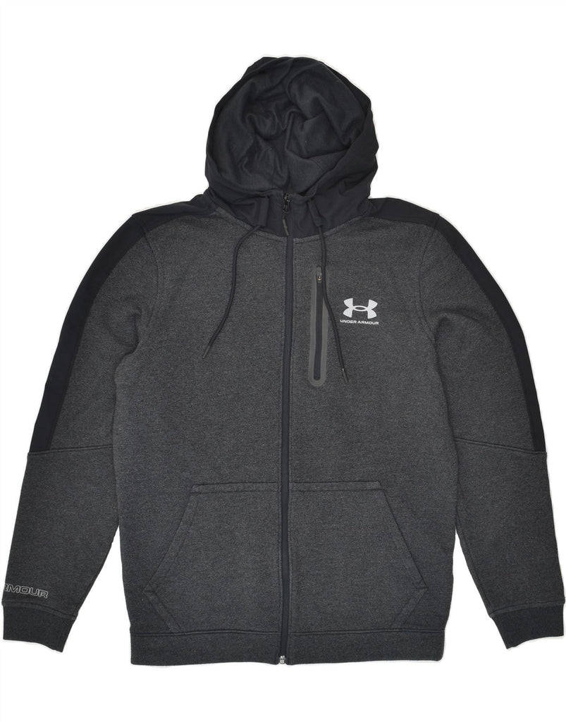 UNDER ARMOUR Mens Cold Gear Zip Hoodie Sweater Small Grey Colourblock | Vintage Under Armour | Thrift | Second-Hand Under Armour | Used Clothing | Messina Hembry 