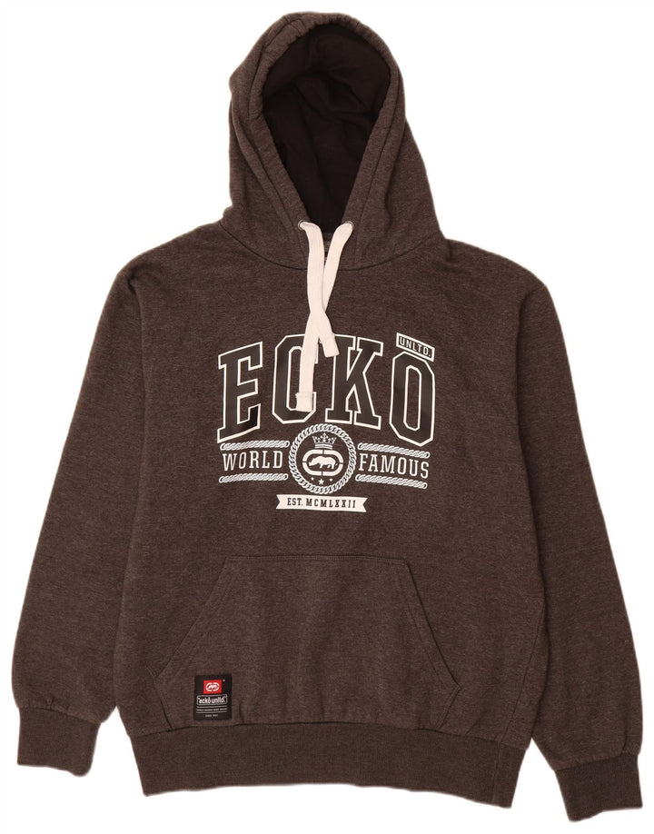 Ecko Unlimited Mens Graphic Hoodie Jumper 2XL Grey Polyester
