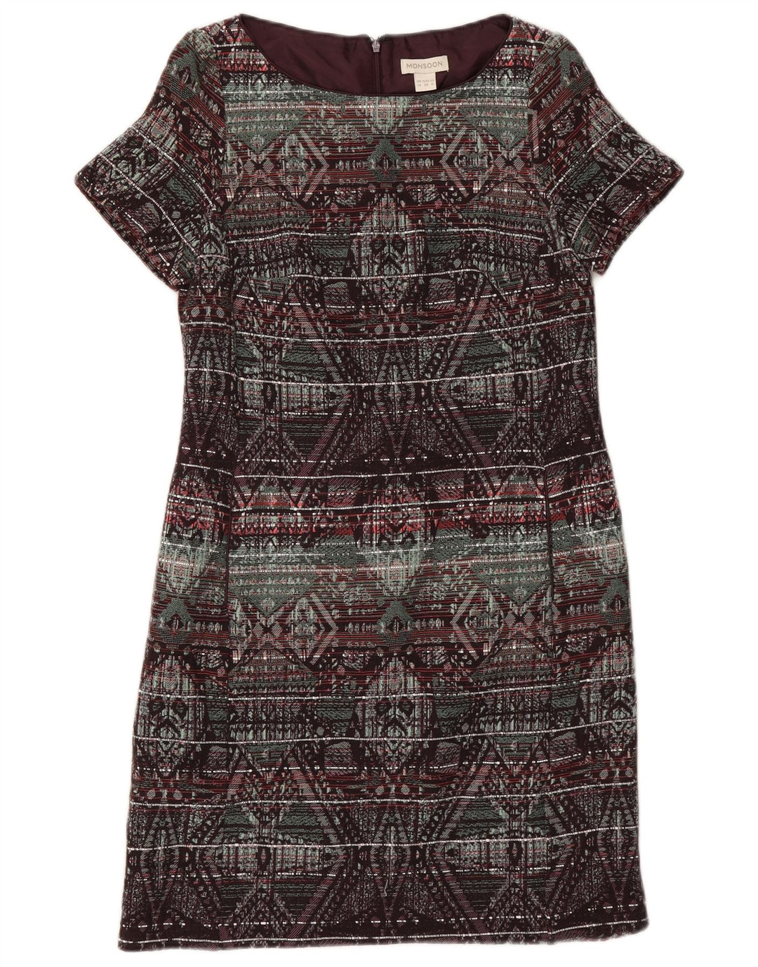 Monsoon Womens Shift Dress UK 10 Small Multicoloured Geometric