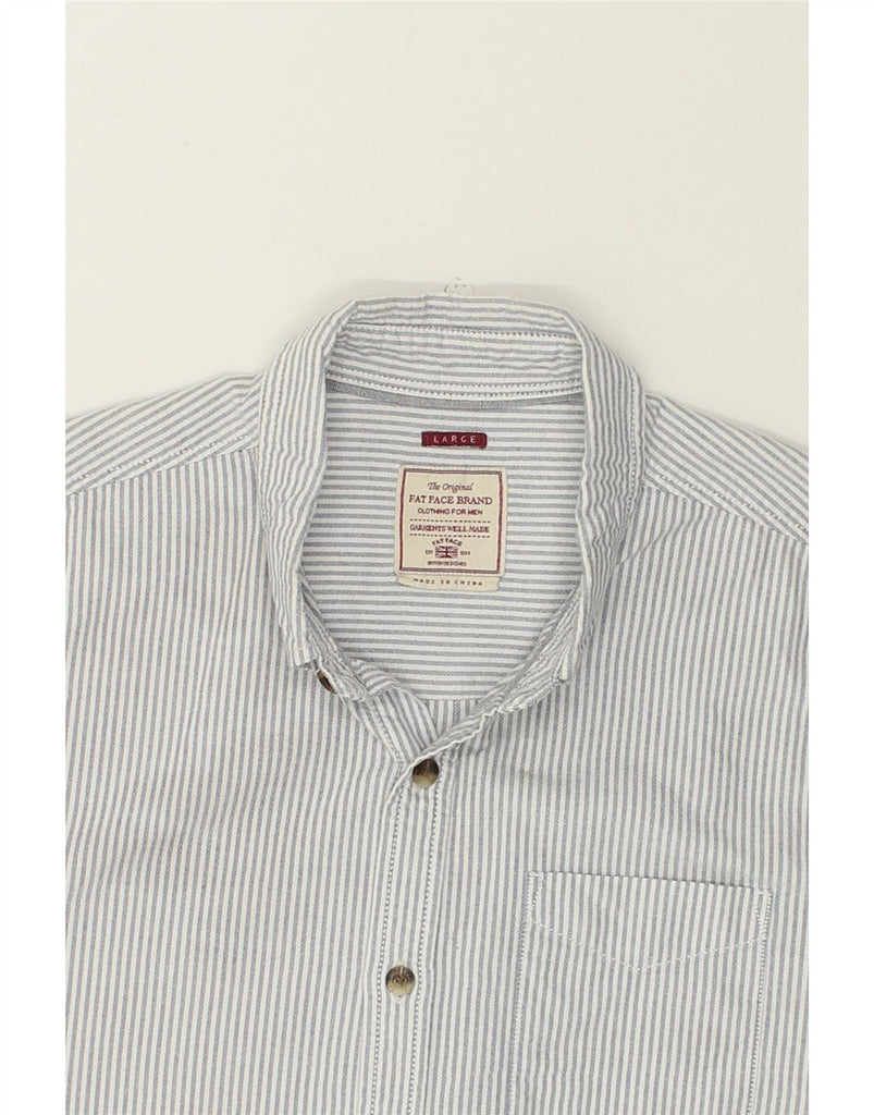 FAT FACE Mens Shirt Large Grey Striped Cotton | Vintage Fat Face | Thrift | Second-Hand Fat Face | Used Clothing | Messina Hembry 