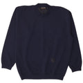 Vintage Mens Crew Neck Jumper Sweater EU 52 Large Navy Blue Polyacrylic