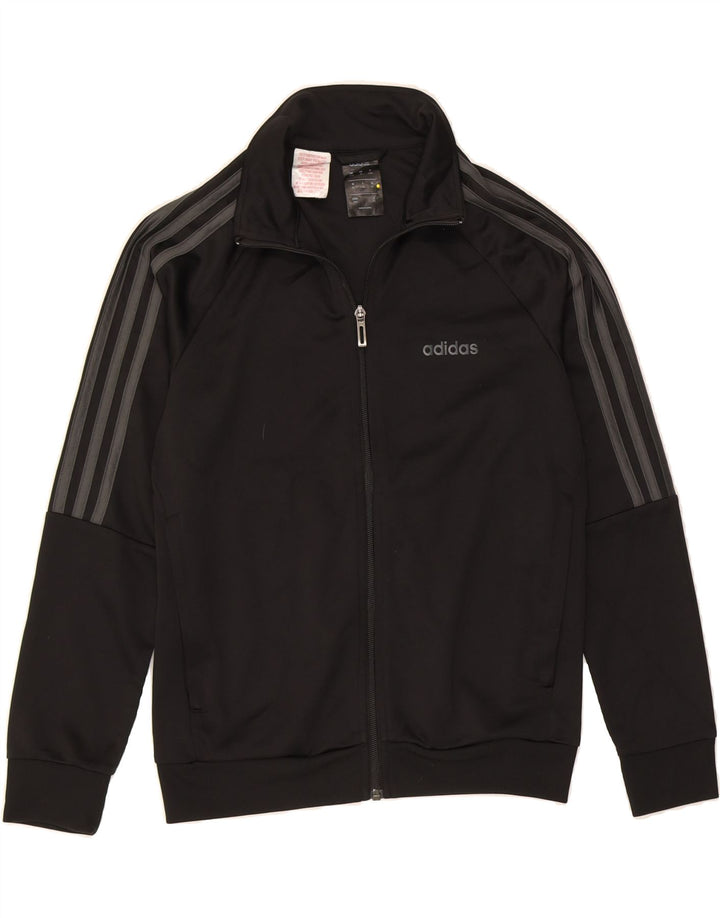 ADIDAS Boys Tracksuit Top Jacket 11-12 Years Black Polyester Vintage Adidas and Second-Hand Adidas from Messina Hembry 