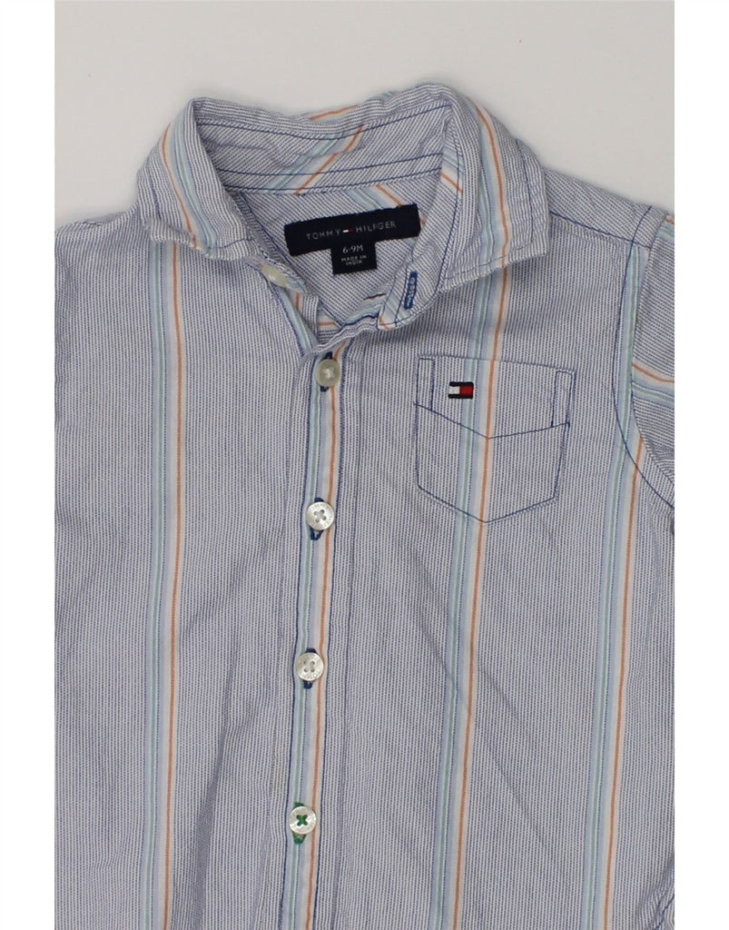 TOMMY HILFIGER Baby Boys Shirt 6-9 Months Blue Striped Cotton | Vintage Tommy Hilfiger | Thrift | Second-Hand Tommy Hilfiger | Used Clothing | Messina Hembry 