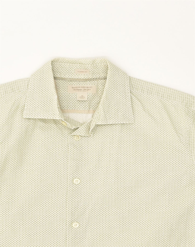 BANANA REPUBLIC Mens Classic Fit Shirt Medium Green Spotted Cotton | Vintage Banana Republic | Thrift | Second-Hand Banana Republic | Used Clothing | Messina Hembry 