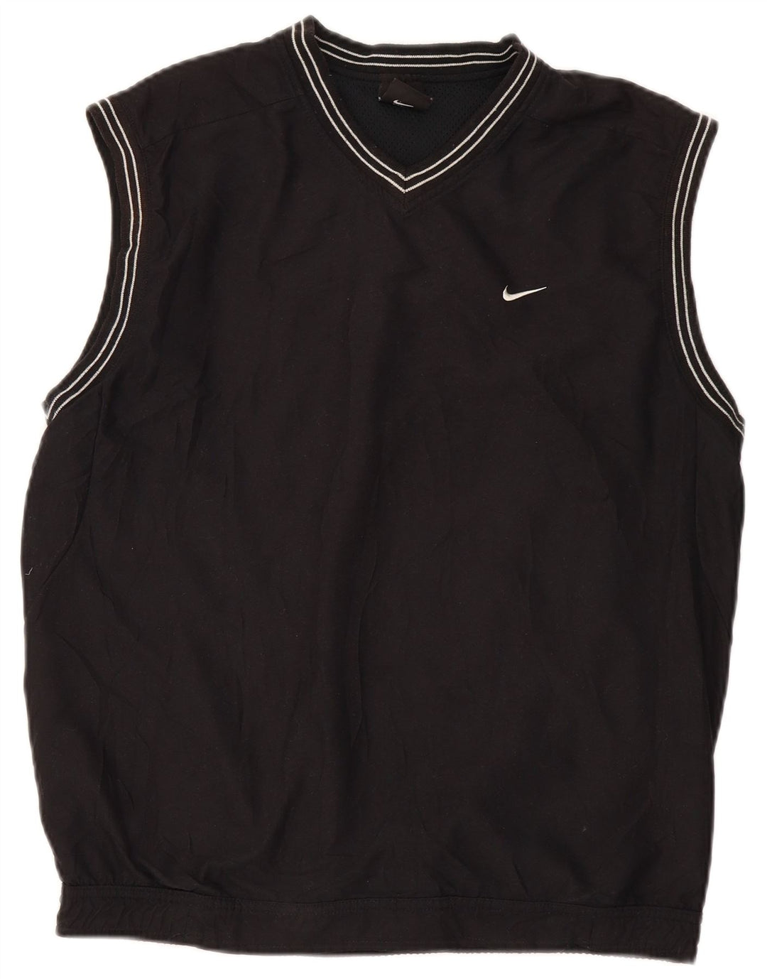 Nike Mens Sleeveless Pullover Tracksuit Top UK 39/41 Medium Black Polyester