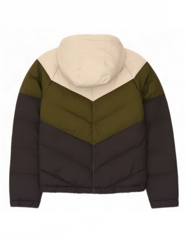 Nike Boys Hooded Padded Jacket 8-9 Years Small Multicoloured Colourblock