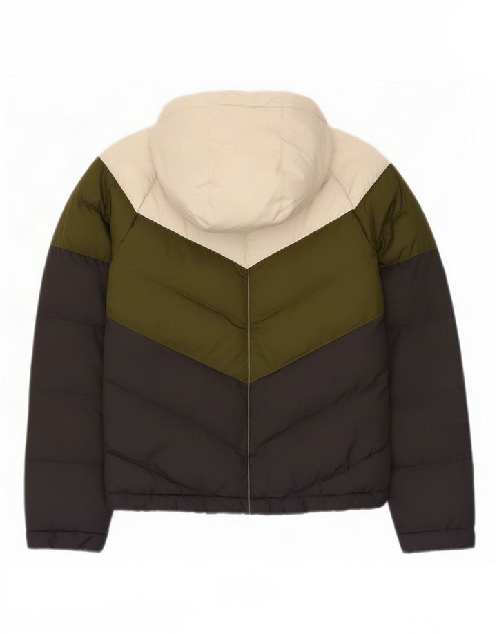 Nike Boys Hooded Padded Jacket 8-9 Years Small Multicoloured Colourblock