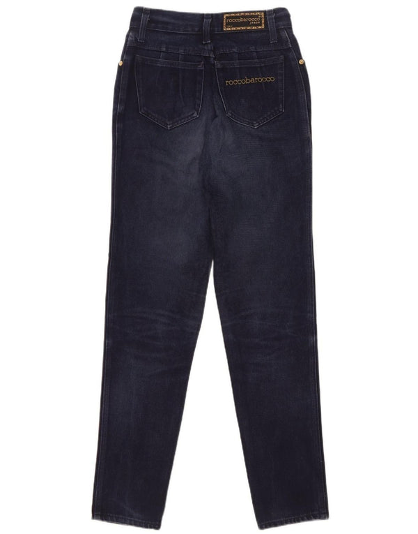 Roccobarocco Womens Skinny Jeans W27 L30 Navy Blue Cotton