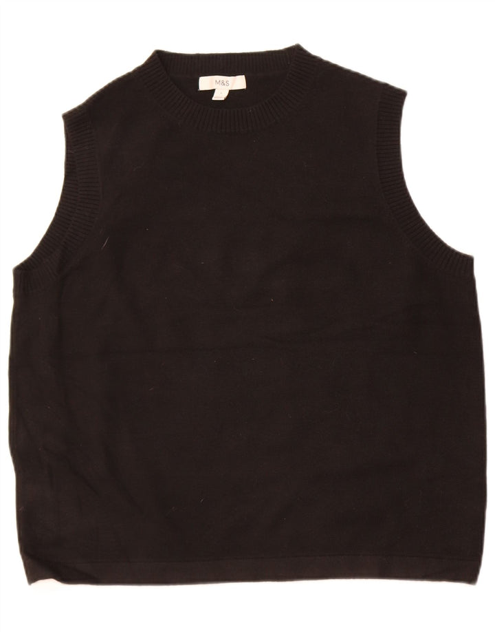 Marks & Spencer Mens Vest Tank Top Large Black Polyester