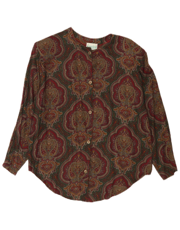 Vintage Womens Shirt Blouse UK 14 Medium Multicoloured Paisley Viscose