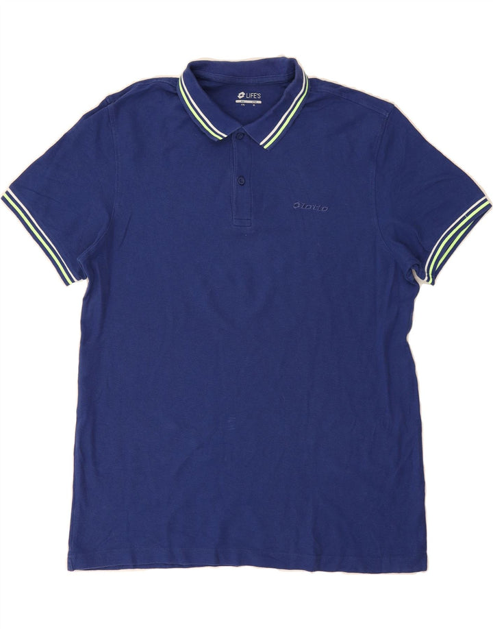 LOTTO Mens Polo Shirt XL Blue Vintage Lotto and Second-Hand Lotto from Messina Hembry 