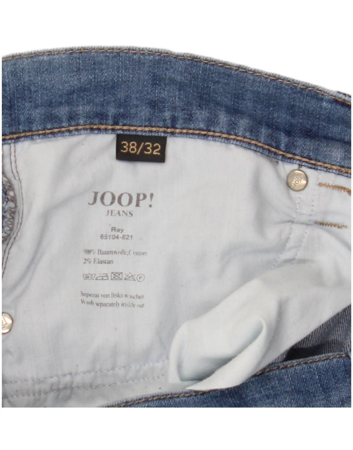 Joop Mens Straight Jeans W38 L32 Blue Cotton