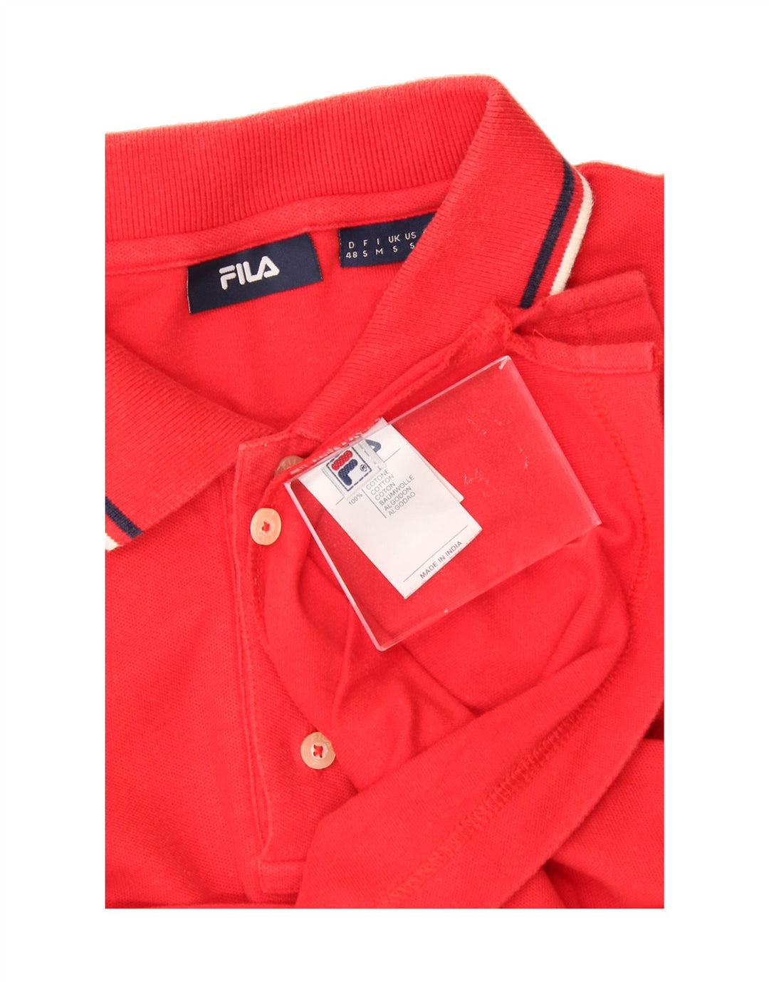 FILA Mens Polo Shirt Small Red Cotton Vintage Fila and Second-Hand Fila from Messina Hembry 