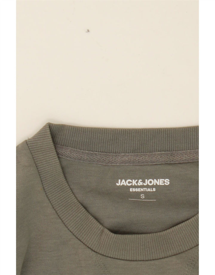 JACK & JONES Mens Sweatshirt Jumper Small Grey Cotton Vintage Jack & Jones and Second-Hand Jack & Jones from Messina Hembry 