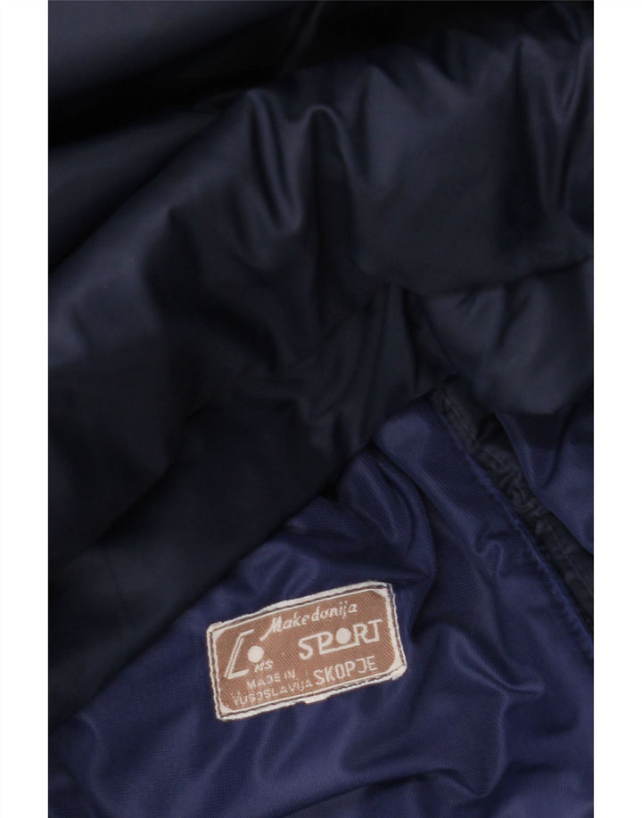 VINTAGE Mens Padded Jacket UK 42 XL Navy Blue Colourblock