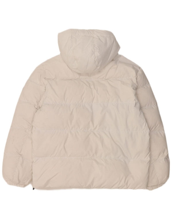 Tommy Hilfiger Mens Hooded Padded Jacket UK 38 Medium White Polyester