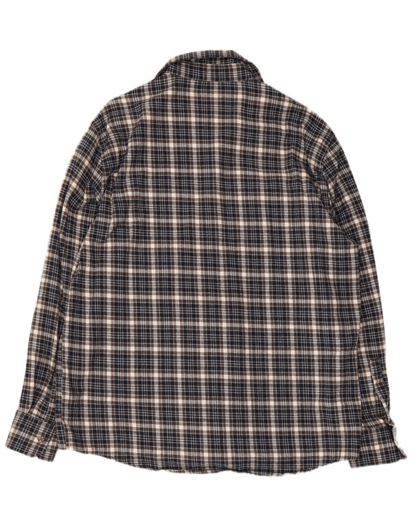 Sea Barrier Mens Regular Fit Flannel Shirt XL Black Plaid Cotton