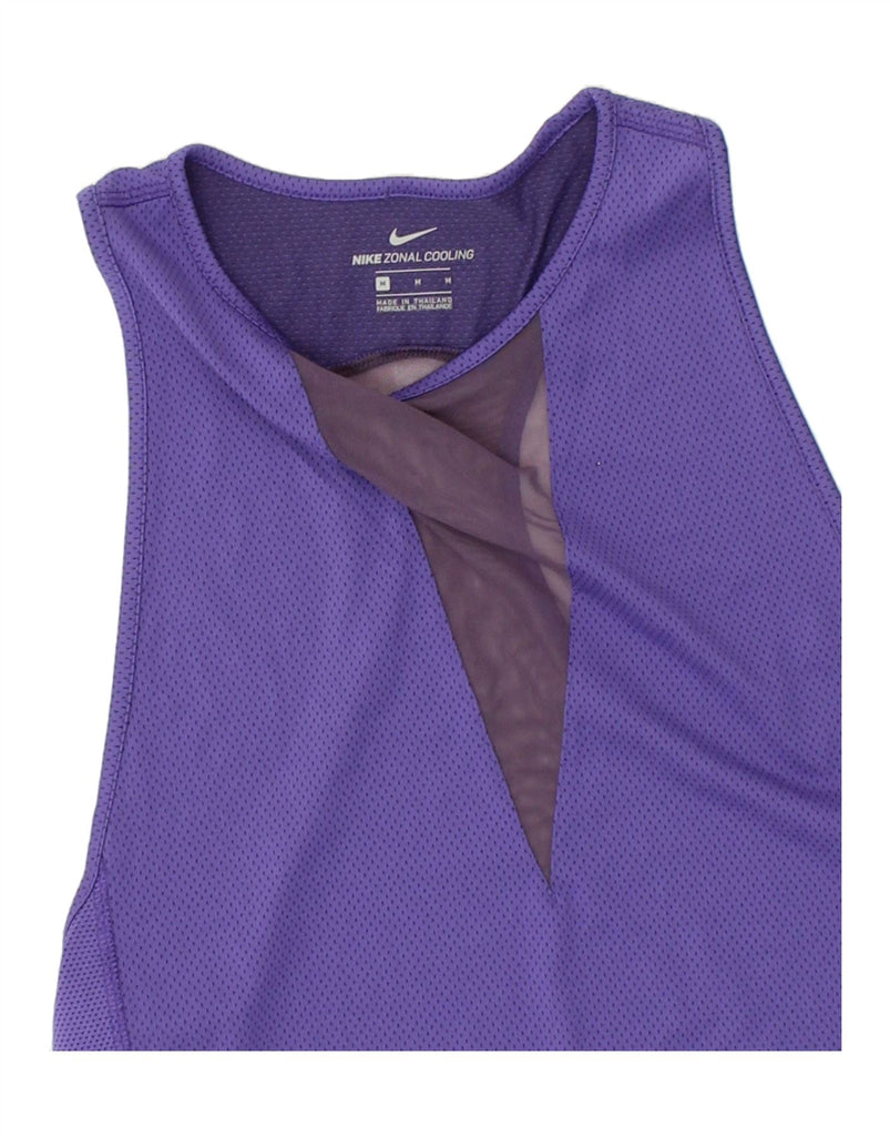 NIKE Womens Vest Top UK 12 Medium Purple Colourblock Polyester | Vintage Nike | Thrift | Second-Hand Nike | Used Clothing | Messina Hembry 