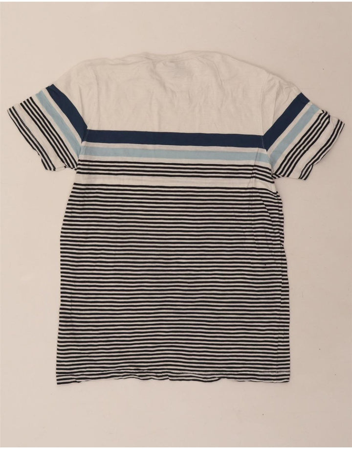 JACK & JONES Mens T-Shirt Top Medium White Striped Cotton Vintage Jack & Jones and Second-Hand Jack & Jones from Messina Hembry 