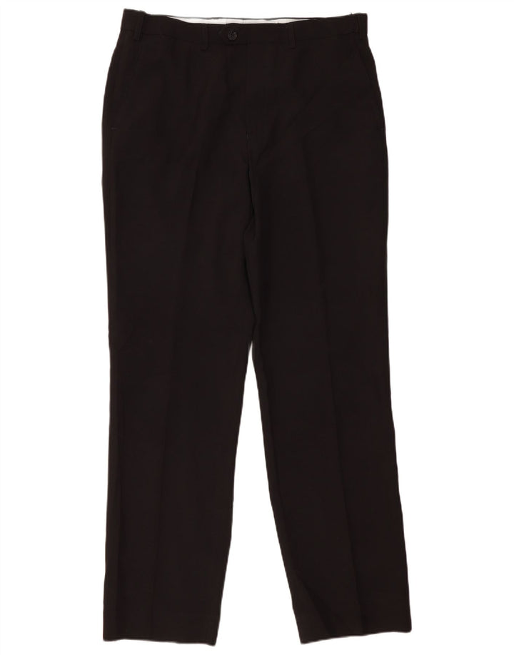 Marks & Spencer Mens Straight Regular Fit Suit Trousers W34 L33 Black