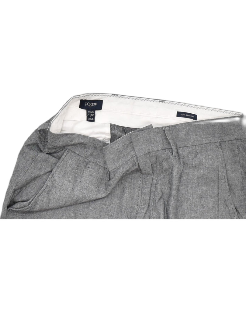 J. CREW Mens Bedford Slim Fit Chino Trousers W30 L25 Grey Cotton | Vintage | Thrift | Second-Hand | Used Clothing | Messina Hembry 