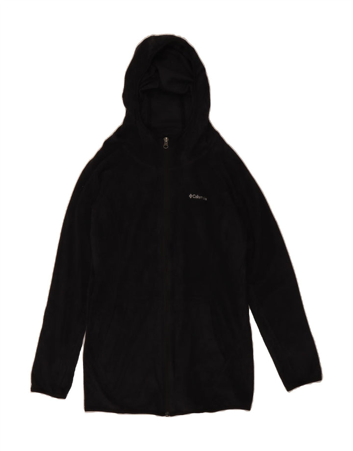 COLUMBIA Womens Hooded Fleece Jacket UK 10 Small Black Vintage Columbia and Second-Hand Columbia from Messina Hembry 
