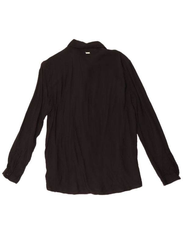 Armani Exchange Womens Shirt Blouse UK 14 Large Black Viscose