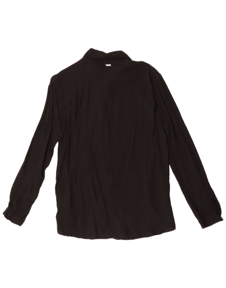 Armani Exchange Womens Shirt Blouse UK 14 Large Black Viscose