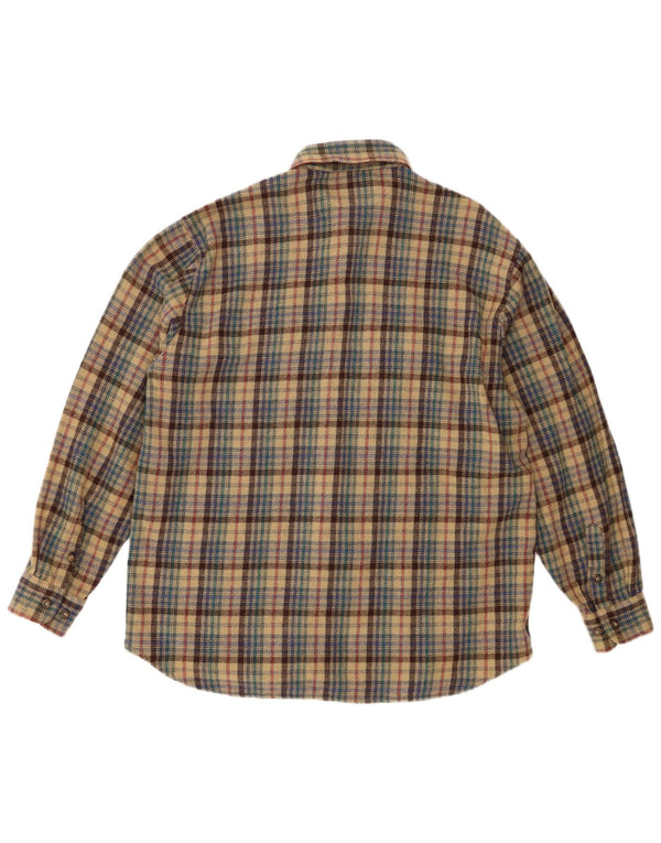 Bailo Mens Overshirt Shirt Large Beige Check Wool