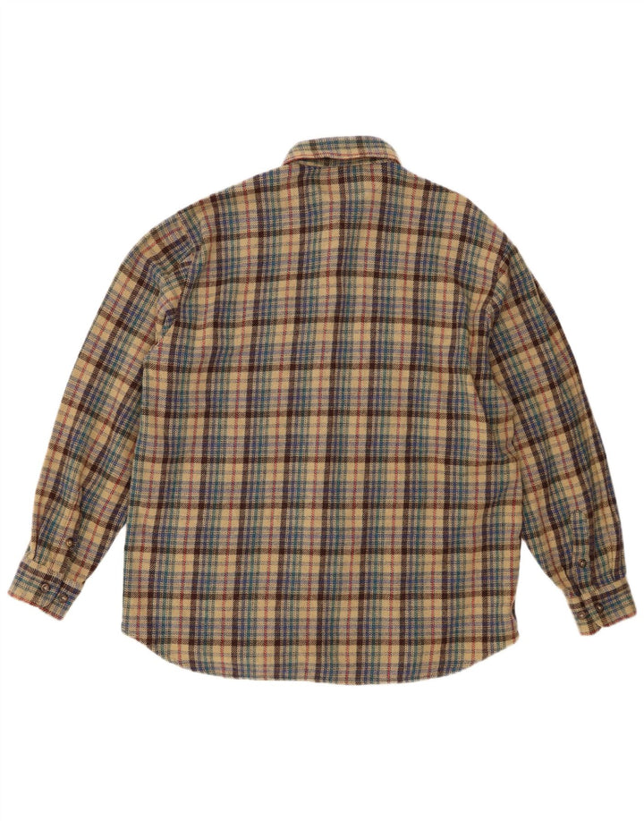 Bailo Mens Overshirt Shirt Large Beige Check Wool