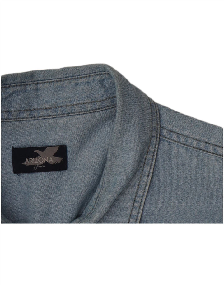 ARIZONA Mens Short Sleeve Denim Shirt Large Blue