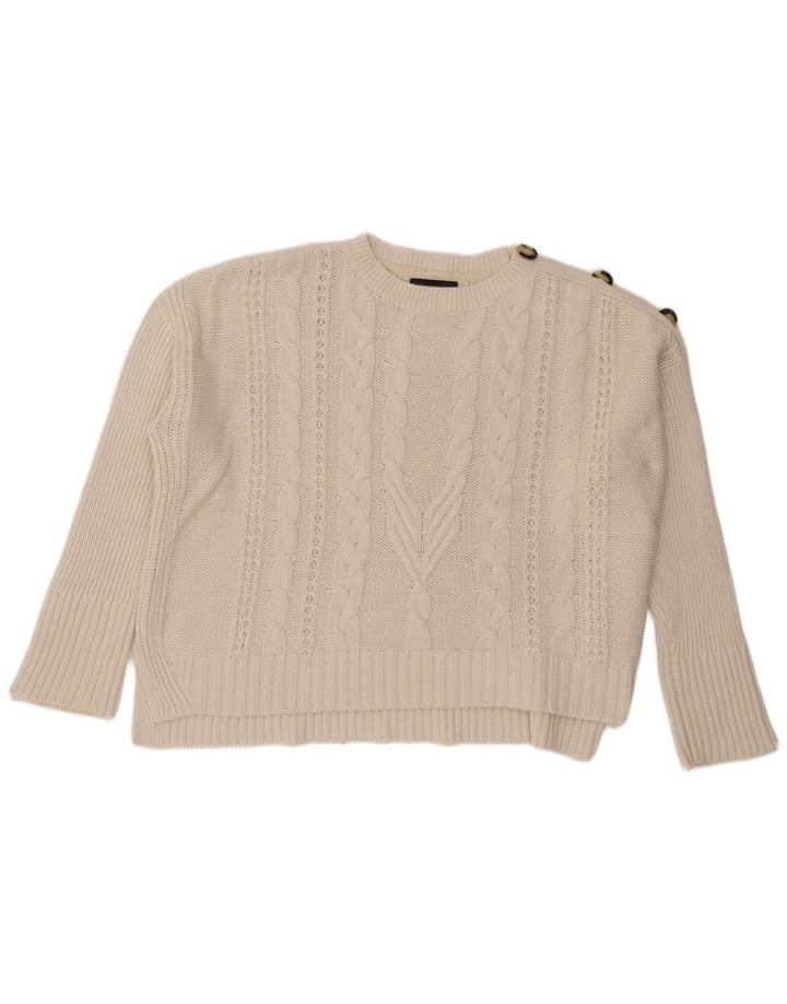 Marks & Spencer Womens Oversized Crew Neck Jumper Sweater UK 20 2XL Beige