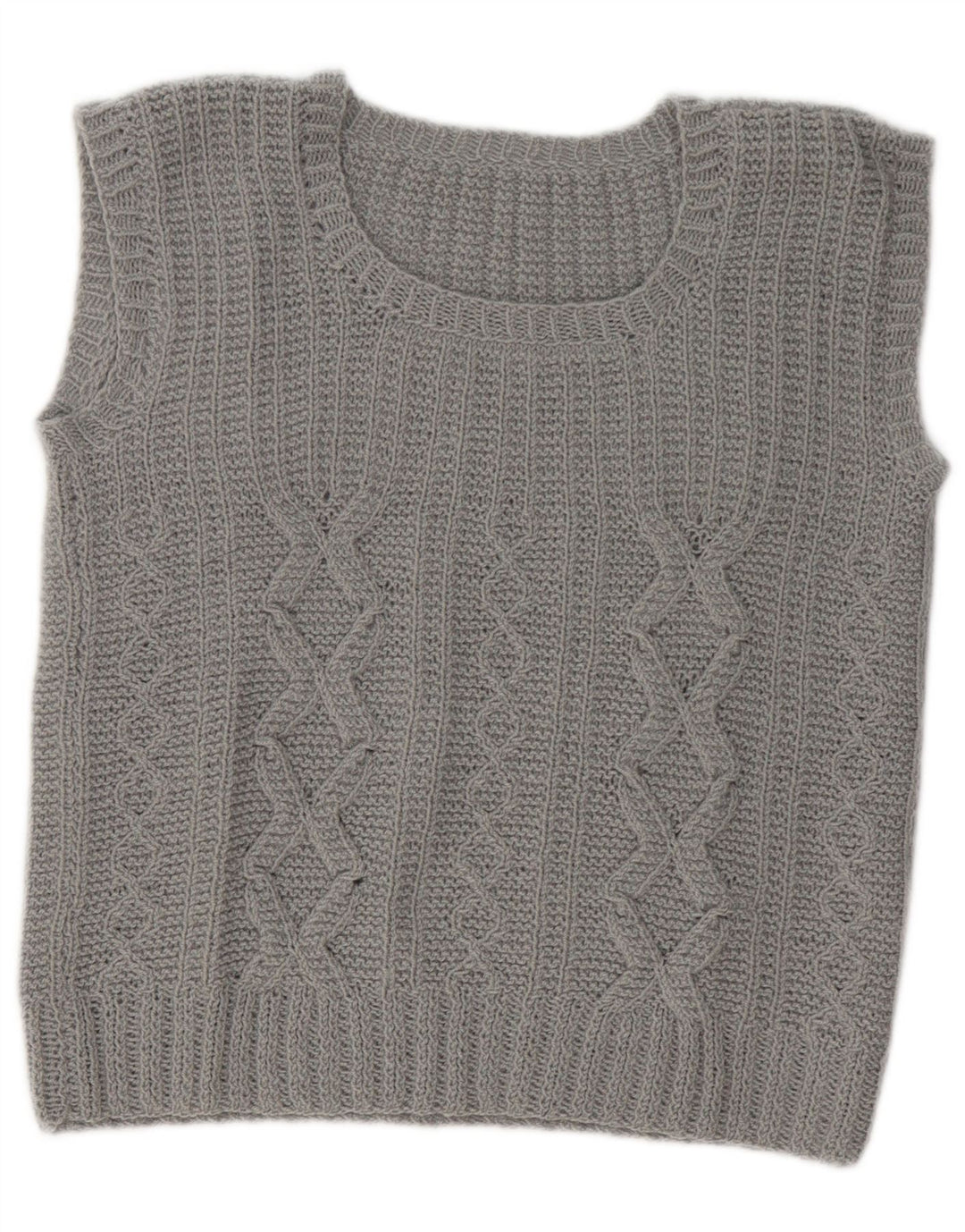 Vintage Womens Vest Tank Top UK 14 Medium Grey