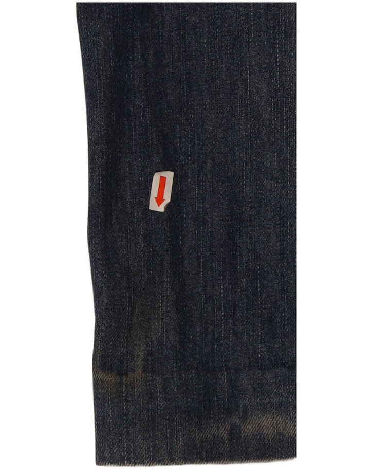 Wrangler Mens Straight Jeans W32 L32 Navy Blue Cotton