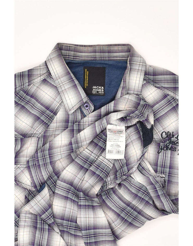 JACK & JONES Mens Shirt XL Purple Check Cotton | Vintage Jack & Jones | Thrift | Second-Hand Jack & Jones | Used Clothing | Messina Hembry 