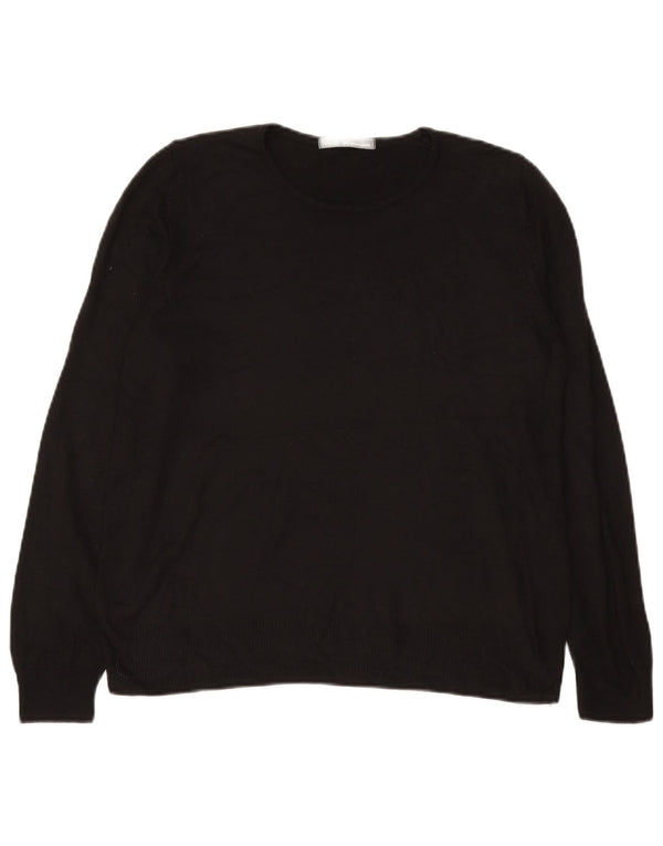 Marks & Spencer Womens Crew Neck Jumper Sweater UK 14 Large  Black Acrylic