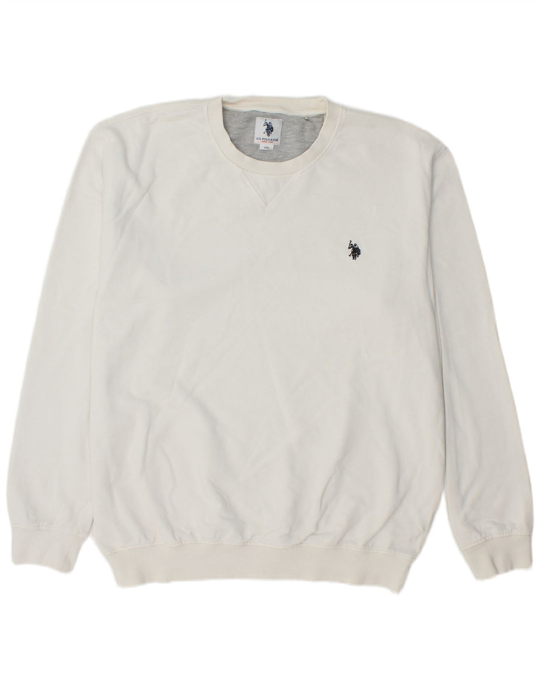 U.S. POLO ASSN. Mens Sweatshirt Jumper 2XL White Cotton