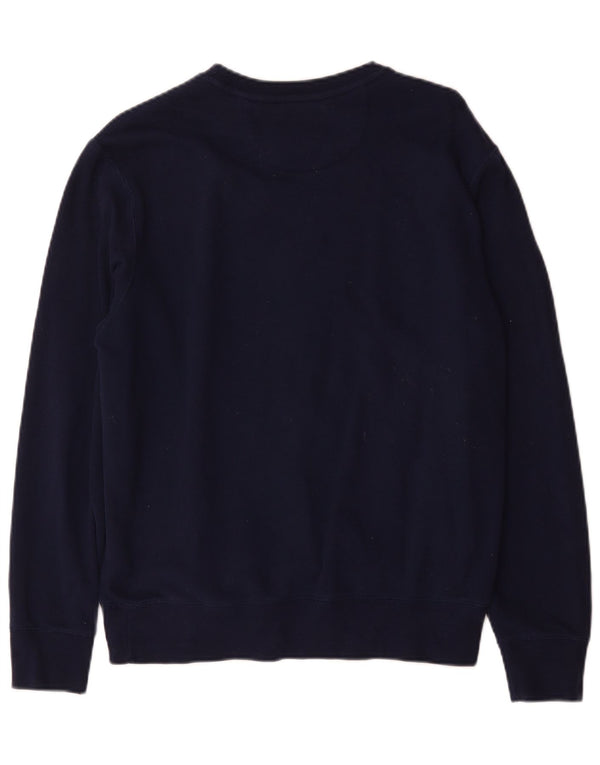 Polo Ralph Lauren Mens Graphic Sweatshirt Jumper Medium Navy Blue Cotton