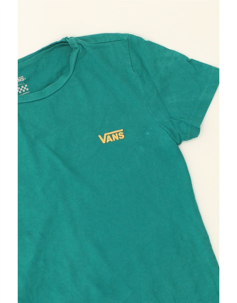 VANS Womens Graphic T-Shirt Top UK 10 Small  Turquoise | Vintage Vans | Thrift | Second-Hand Vans | Used Clothing | Messina Hembry 